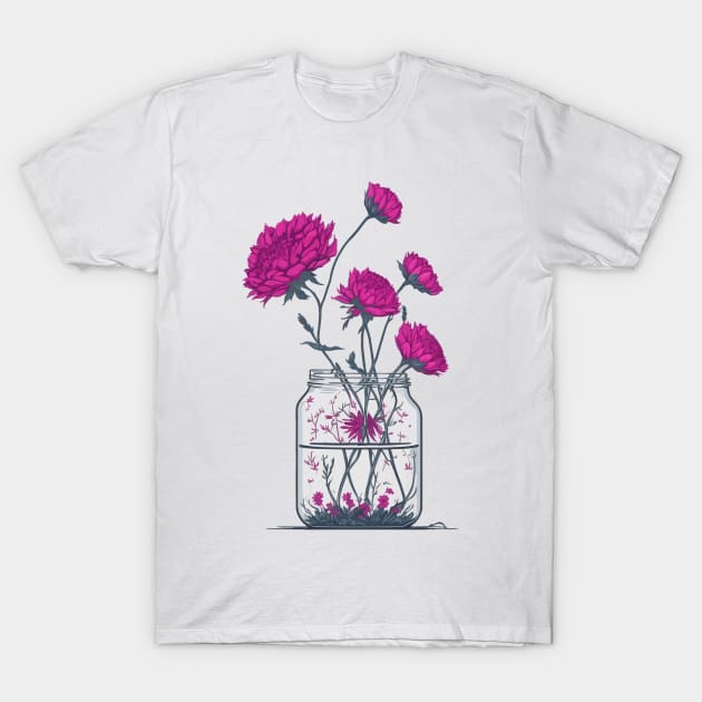 Aien Flowers in a Mason Jar T-Shirt by Yolanda.Kafatos